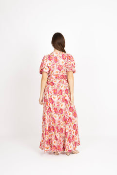 SH - Crepe Satin Rouching Gown - Blushed Blossom