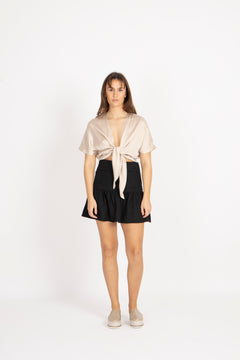 Julie Linen Skirt - Black