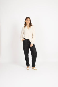 Viva Ls V-Neck Top - Sandshell