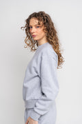 Organic Fitted Crewneck - Heather Grey