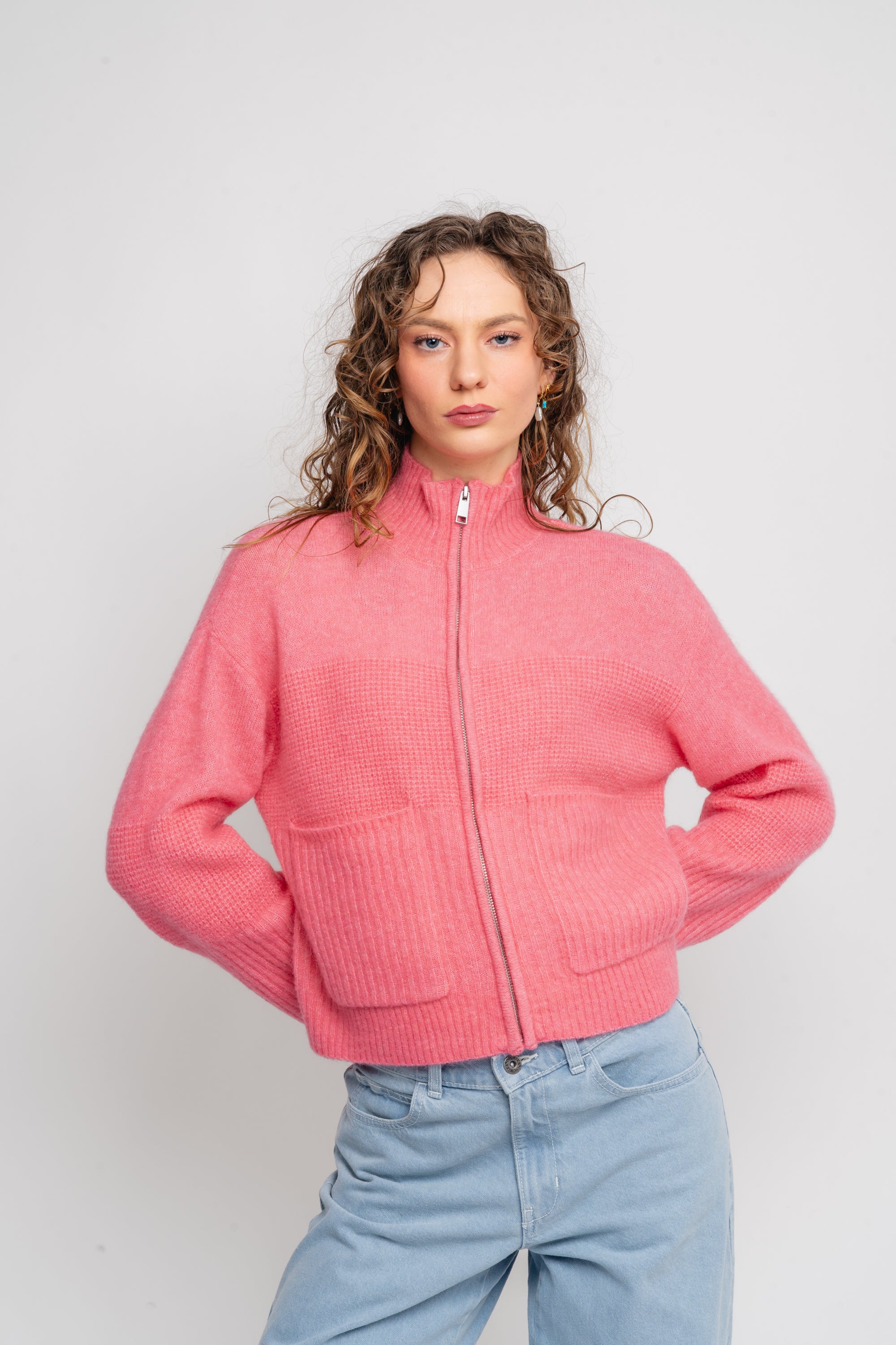 Lediona Hope Cardigan - Bubblegum Melange