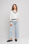 Tova Sweater - Ecru/Marine