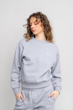 Organic Fitted Crewneck - Heather Grey