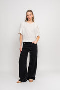 Hillie 2/4 Linen Top B - Snow White