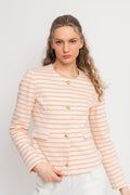 Stacy Jacket - Cream/Pink Stripes