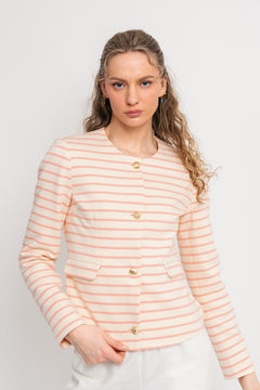 Stacy Jacket - Cream/Pink Stripes