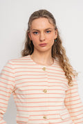 Stacy Jacket - Cream/Pink Stripes