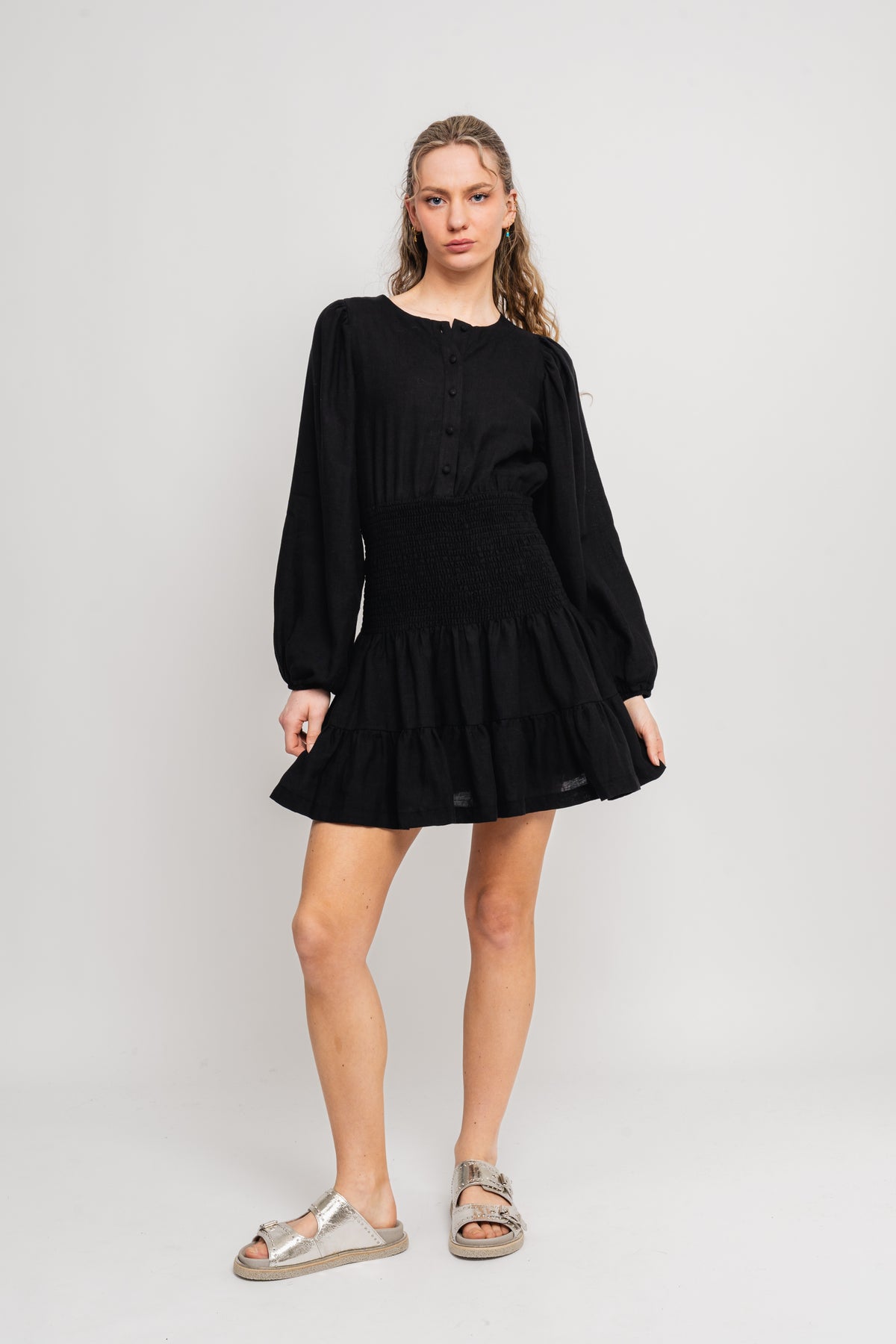 Ella & il - Kjoler - Martine Linen Dress - Black - Villoid Ella & il - Kjoler - Martine Linen Dress - Black - Villoid