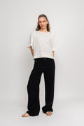 Hillie 2/4 Linen Top B - Snow White