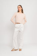 Stacy Blouse - Cream/Pink Stripe