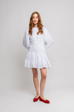 Martine Linen Dress - White