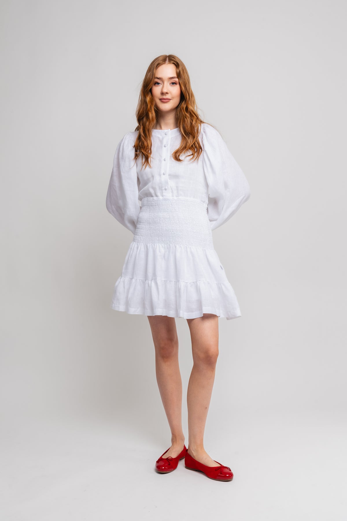 Martine Linen Dress - White