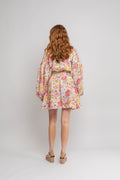 Linen Mini Dress - Vintage Corals