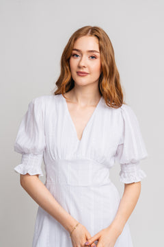 Koko Short Cotton Dress - White