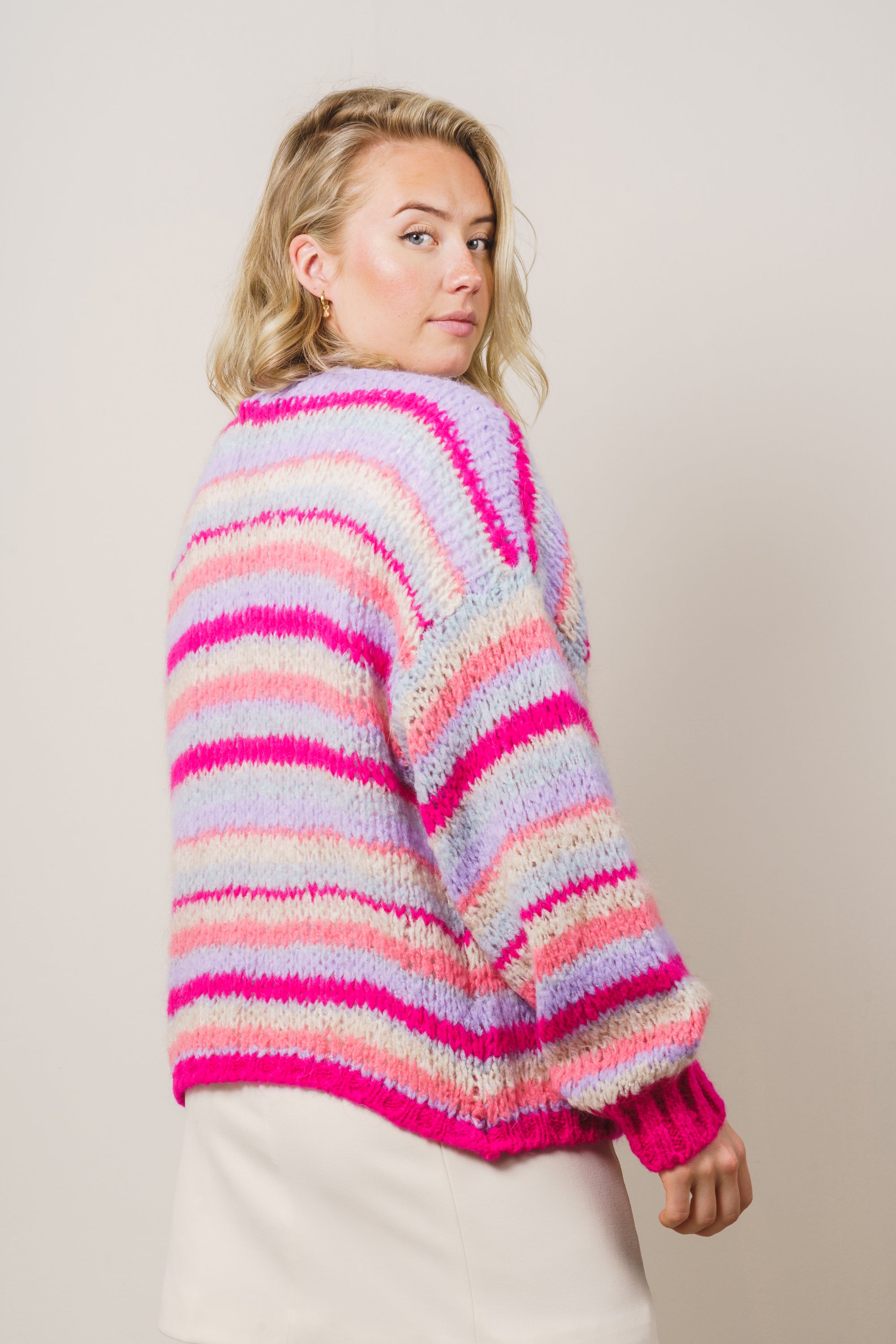 Pool Knit Cardigan - Pink Mix