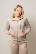 Robertson Classic Velour Zip Hoodie - String