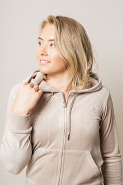 Robertson Classic Velour Zip Hoodie - String