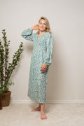 Florentina Long Dress - Green Flower