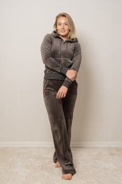 Del Ray Classic Velour Pant Pocket - Raven Black