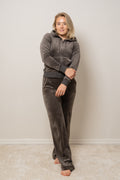 Robertson Classic Velour Zip Hoodie - Raven Black