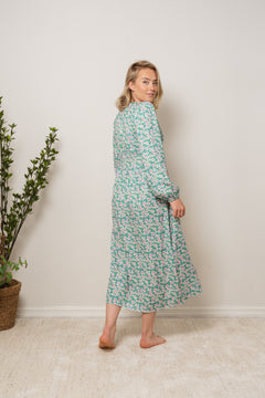 Florentina Long Dress - Green Flower