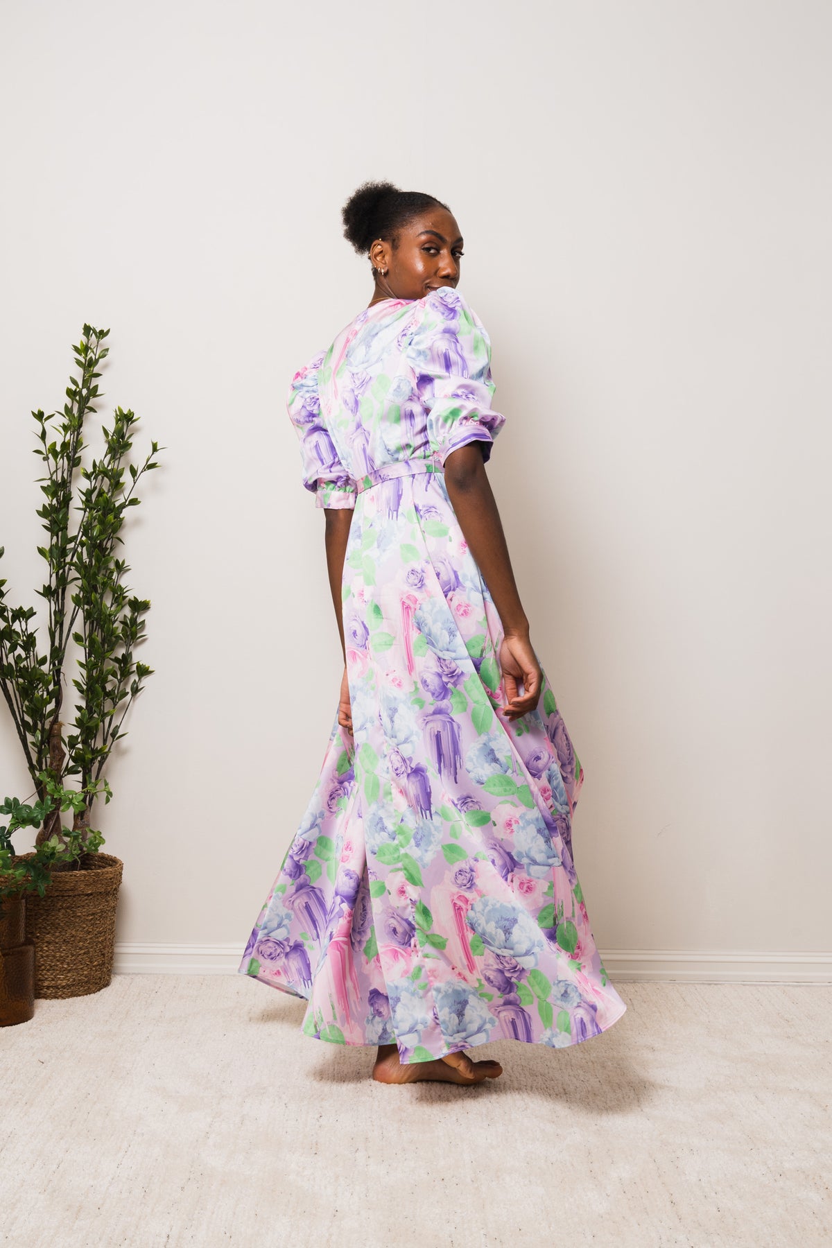Kayla Maxi Dress - Lilac Sprayflower