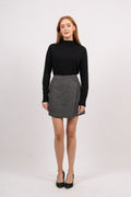 Yassummer HW Short Wool Mix Skirt - Grey Melange