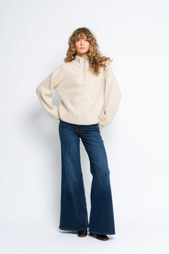 Chastine Peggy M Zip Pullover - Oatmeal Melange