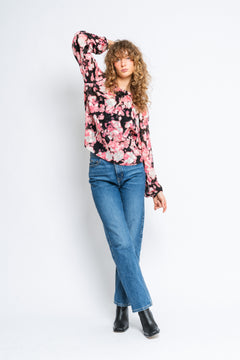 CisiraIW Blouse - Pink Floaty Flower