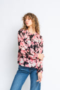 CisiraIW Blouse - Pink Floaty Flower