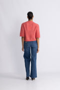 Andrea Knit Rib Cardigan - Spiced Coral