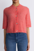 Andrea Knit Rib Cardigan - Spiced Coral