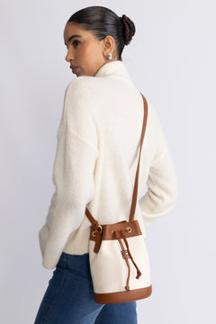 Canvas Bucket Bag - Brown