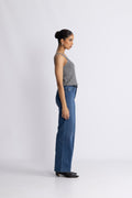 Cressida Melange Knit Top - Black