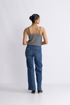 Cressida Melange Knit Top - Black
