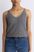 Cressida Melange Knit Top - Black