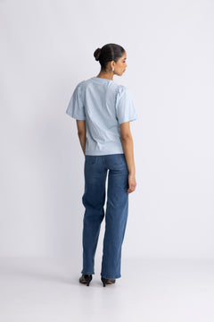 Penelope 2/4 Ruffle Tee Noos - Cashmere Blue