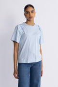 Penelope 2/4 Ruffle Tee Noos - Cashmere Blue