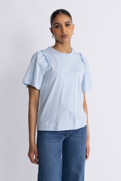 Penelope 2/4 Ruffle Tee Noos - Cashmere Blue