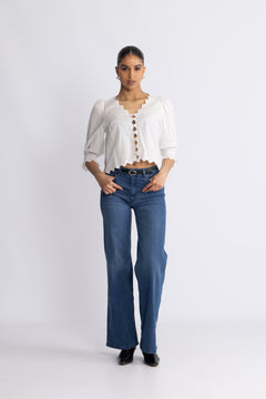 Gemmacc Embroidery Ss Shirt - White