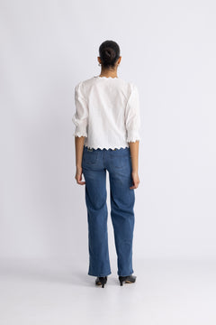 Gemmacc Embroidery Ss Shirt - White