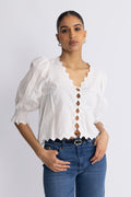 Gemmacc Embroidery Ss Shirt - White