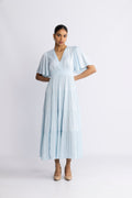 Angie Solid Dress Long - L.Blue