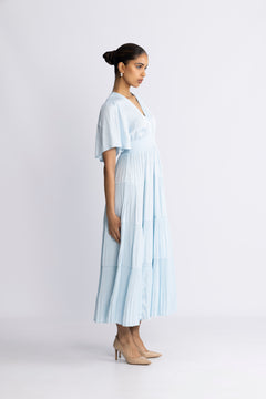 Angie Solid Dress Long - L.Blue