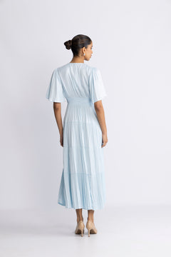 Angie Solid Dress Long - L.Blue
