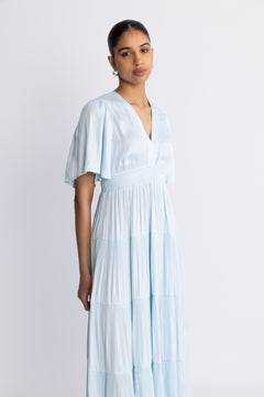 Angie Solid Dress Long - L.Blue