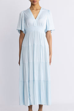 Angie Solid Dress Long - L.Blue