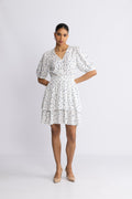 Amelina Vealine 2/4 Dress Aop - Aqua Haze Flwr