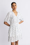 Amelina Vealine 2/4 Dress Aop - Aqua Haze Flwr