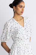 Amelina Vealine 2/4 Dress Aop - Aqua Haze Flwr